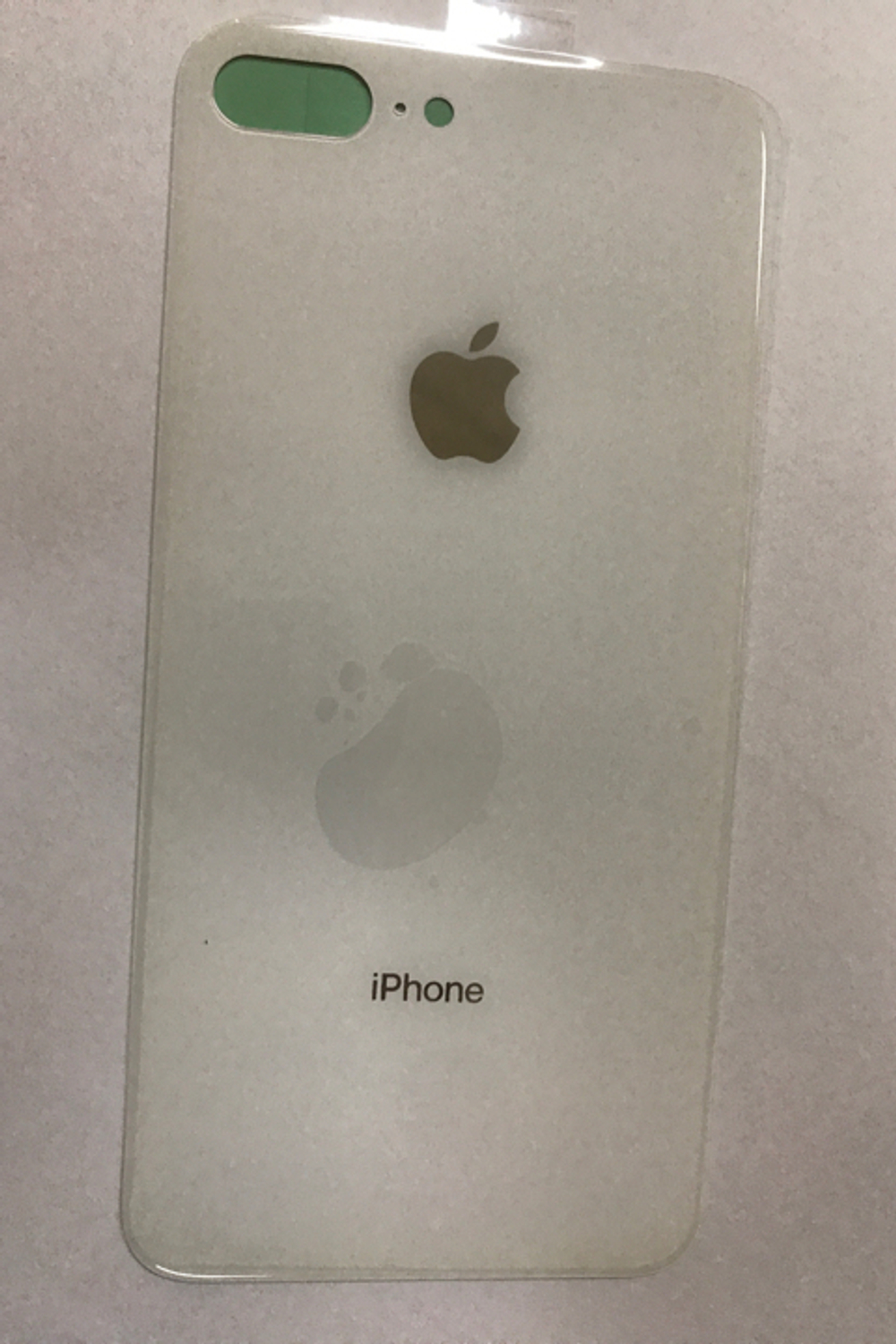 Задняя крышка для iPhone 8 Plus Белый (стекло, широкий вырез под камеру, логотип)