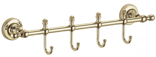 31074-E П/держатель 4 крючка (ЗОЛОТО) GANZER (10/1шт)