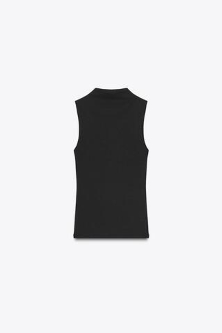 ZARA ТОП ИЗ ХЛОПКА И МОДАЛА, ЧЕРНЫЙ