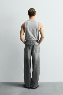 ZARA ДЖИНСЫ RELAXED STRAIGHT FIT - LIMITED EDITION, СЕРЫЙ