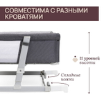 Детская кроватка Chicco Next2Me Twin Magnet Grey