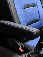 Чехлы Люкс КамАз 5490 K4 с 2014 года (экокожа+рогожка, черный, синяя вставка)