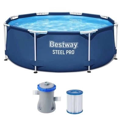Бассейн каркасный Steel Pro 244*76 см + фильтр-насос 1249 л/ч (I) Bestway (5614С)