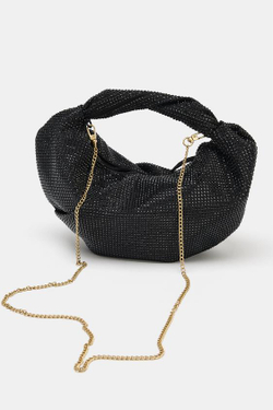 ZARA СУМКА С БЛЕСТЯЩИМИ ДЕТАЛЯМИ, ЧЕРНЫЙ