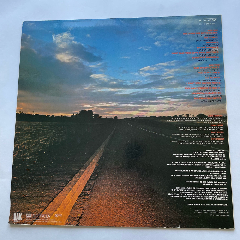 Винтажная виниловая пластинка LP Smokie Смоуки, The Other Side Of The Road (Германия 1979) Big Fat Momma