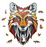 Деревянный пазл-головоломка EWA Хитрый Лис XL (40x28 см) коробка-шкатулка