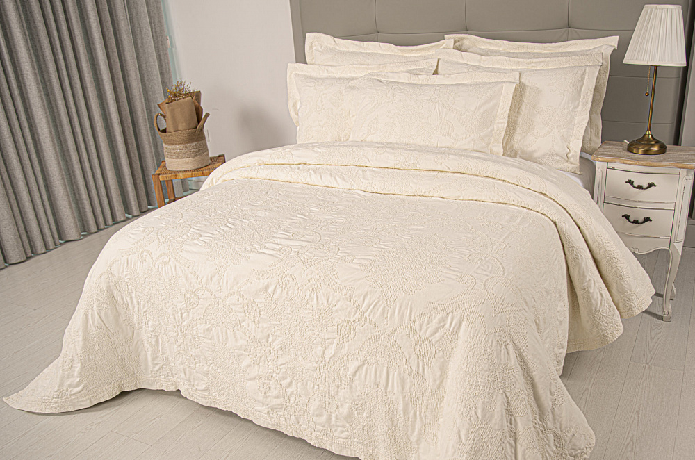 Покрывало 240x260 Tivolyo home Serra кремовое