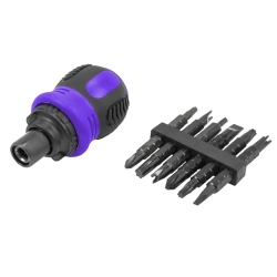 Отвертка реверсивная с набором бит специальных,в блистере MEGATOOLS MT-32807MR