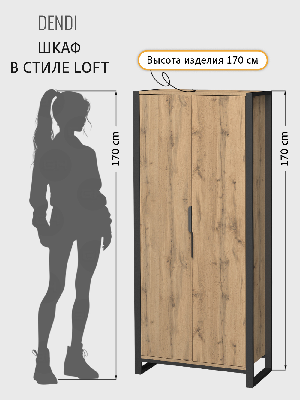 Шкаф для одежды DENDI loft