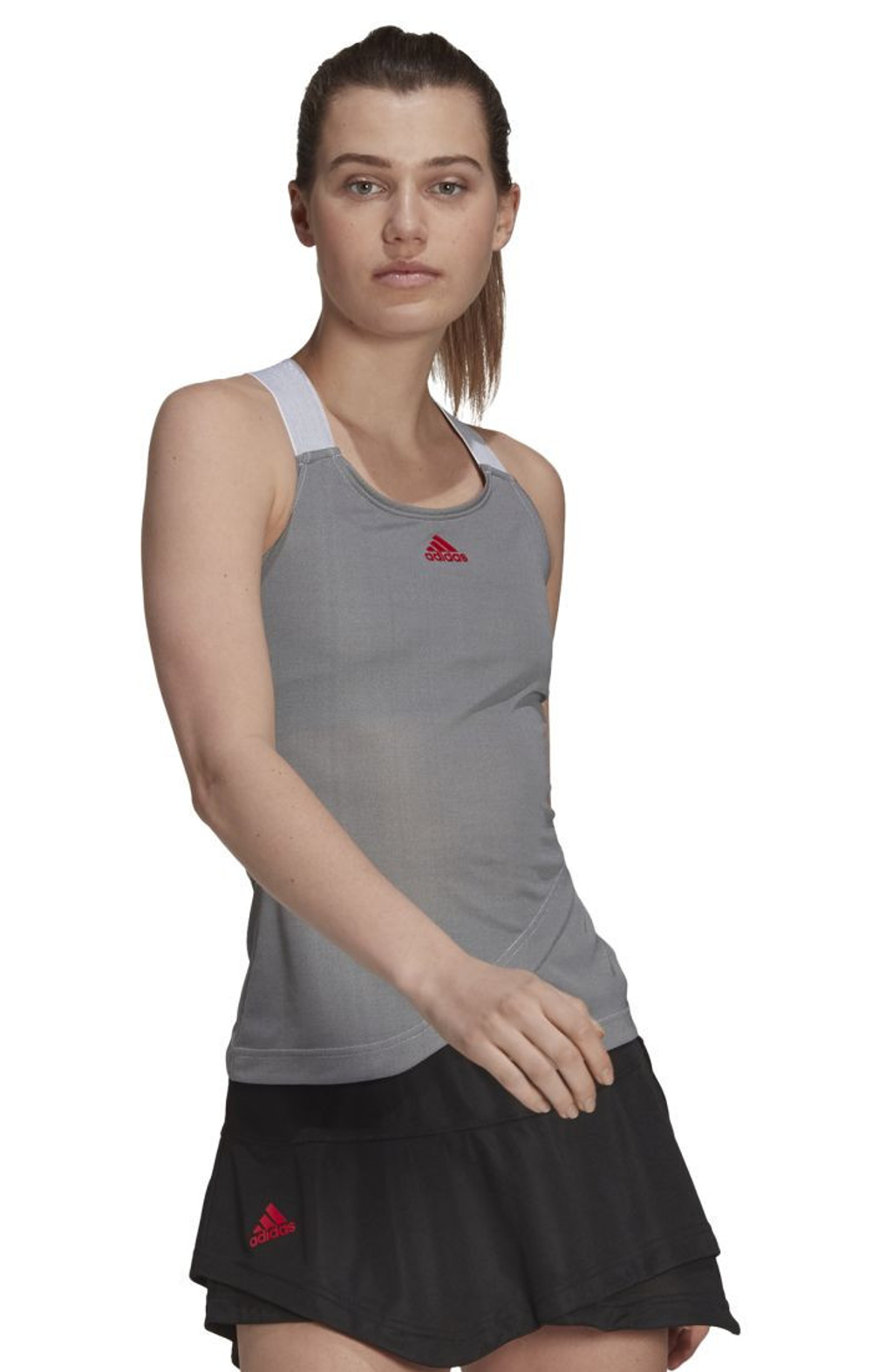 Женский топ теннисный Adidas Y-Tank Primeblue W - серый