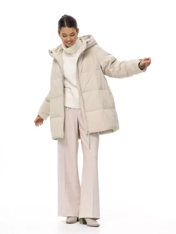 Пуховик с капюшоном зимний, белая, SilverFox