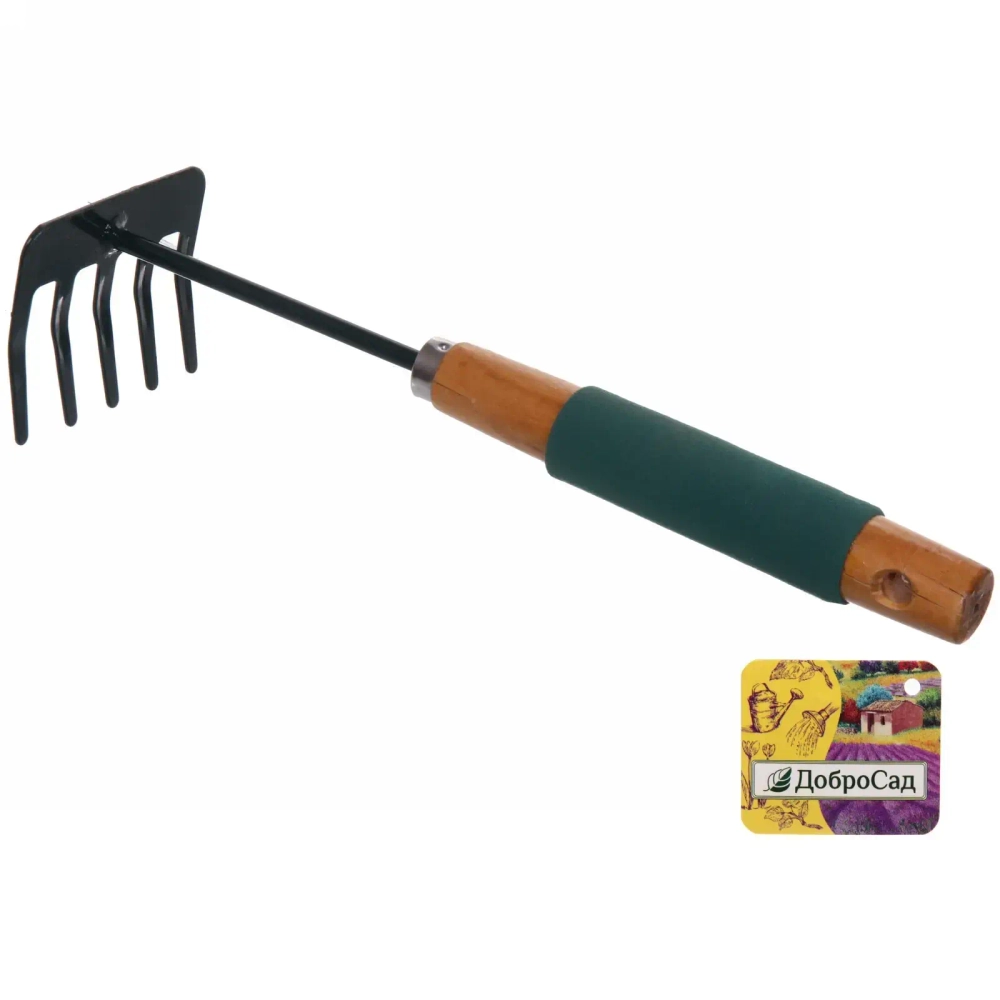 Грабельки «Эконика» 29см деревянная комбинированная ручка ДоброСад