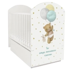 Кровать детская Indigo My Sleepy маятник, ящик белый мишка