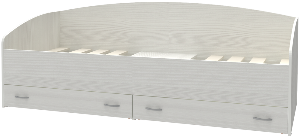 Кровать с выкатными ящиками КарИВи Кадет Белое Дерево Белое Дерево