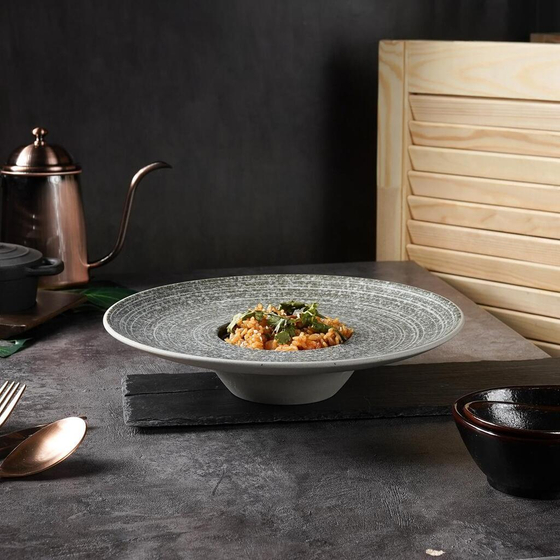 Тарелка глубокая 250 мл 26,7*6 см для пасты глазурь Glossy Stone Untouched Taiga P.L. [1]