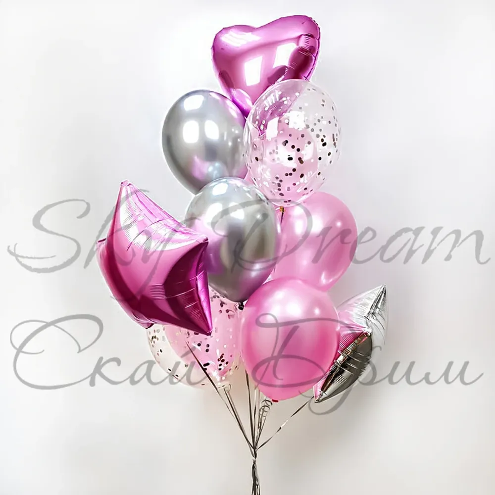 Фонтан из шаров Нежно розовый Фонтан из шаров Нежно розовый