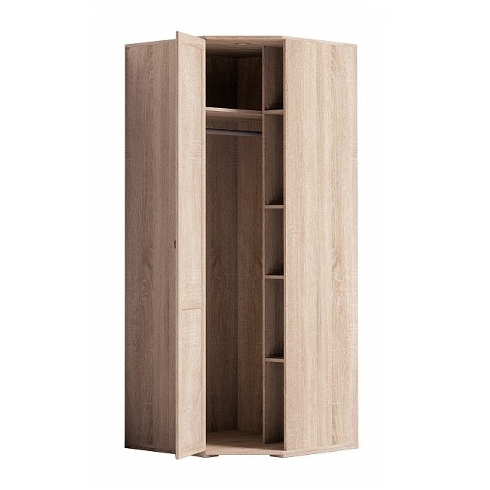 Шкаф угловой с зеркалом Sherlock 10, дуб сонома