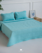 Комплект стеганного покрывала и 2 наволочек Kaj Navy Hermodr 130220327 Иран