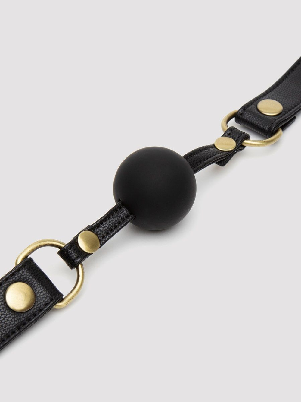 Черный кляп-шар Bound to You Faux Leather Ball Gag (Цвет: черный)