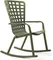 Уличное кресло-качалка Folio агава с зеленой подушкой