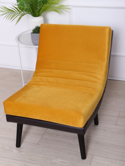 Кресло "Luna" антивандальный велюр горчичный/венге