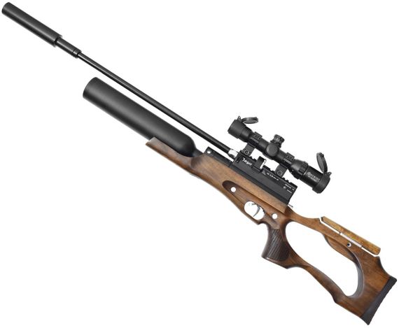 Пневматическая Винтовка Jager SP Карабин колба (PCP, 6.35 мм, дерево, 550 мм) полигонал