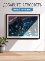 Постер плакат Мидория И Бакуго На Крыше My Hero Academia Моя Геройская Академия
