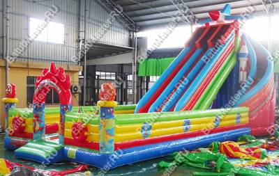 Детский надувной батут-горка "Крутые виражи"