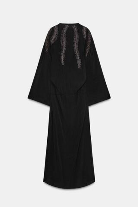 ZARA ПЛАТЬЕ С ВЫШИВКОЙ И БУСИНАМИ — ZW COLLECTION, ЧЕРНЫЙ
