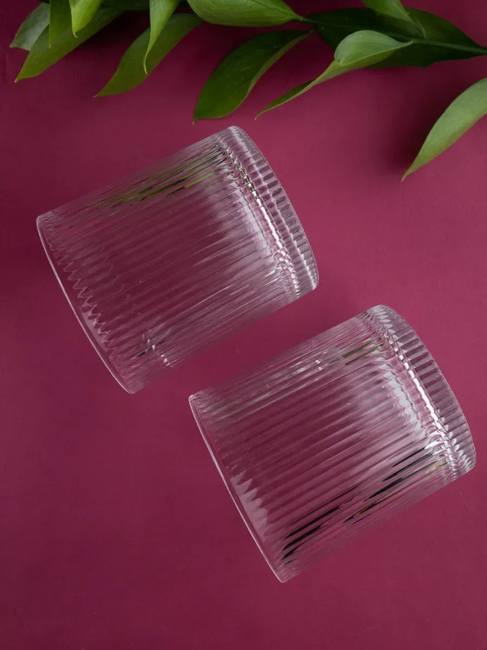 Набор ребристых бокалов для виски, 350 мл. 6 шт. Прозрачные