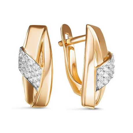 Серьги из золота с фианитами