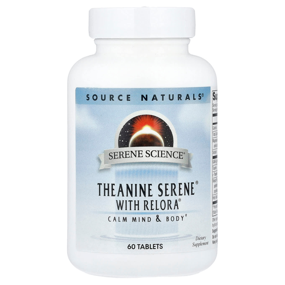 Source Naturals, Serene Science®, Theanine Serene® с Relora®, успокоительная добавка, 60 таблеток