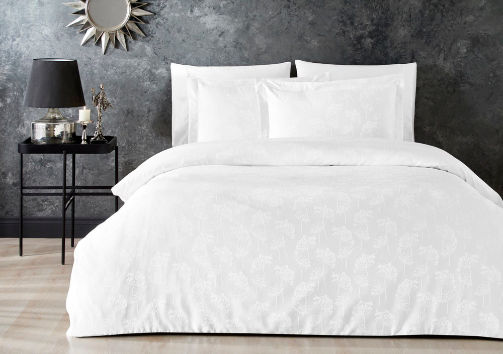 Постельное белье 2 спальное евро Tivolyo Home Celestia кремовое