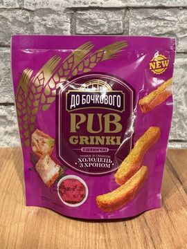 Сухари "К бочковому" пшеничные со вкусом Холодцу с хреном