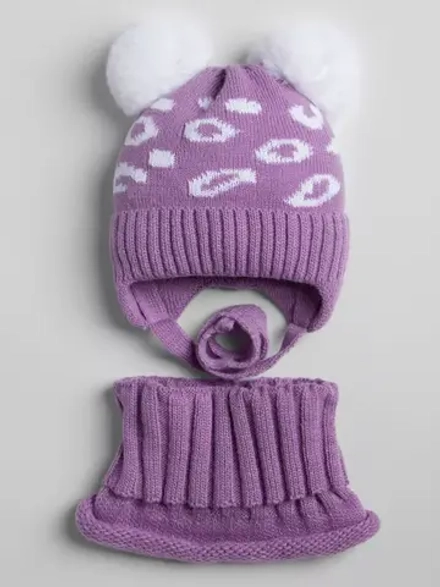 Зимняя шапка для девочки и снуд