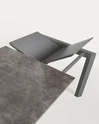 Стол раздвижной Atta 160-220x90 см, антрацит, серая керамика