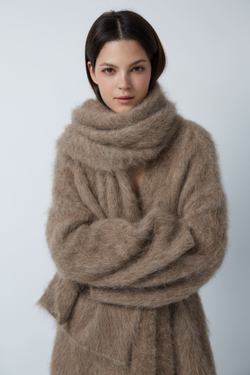 Шарф из альпака бежевый
