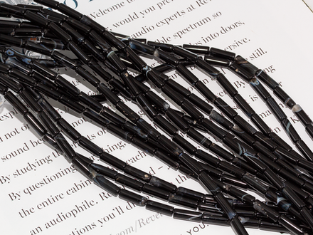 Нить бусин из агата, трубочки 4х13мм