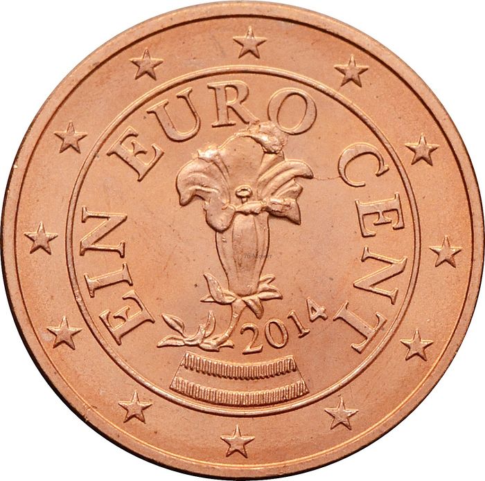 1 евроцент 2014 Австрия (1 euro cent)