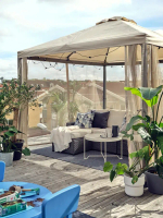 Беседка - IKEA HIMMELSÖ/HIMMELSO/ХИММЕЛЬСЁ ИКЕА, 300х300х290 см, бежевый/черный