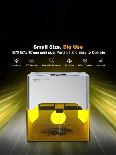 Twotrees TS1 Портативный мини-лазерный гравер CNC Bluetooth станок DIY для нанесения логотипов