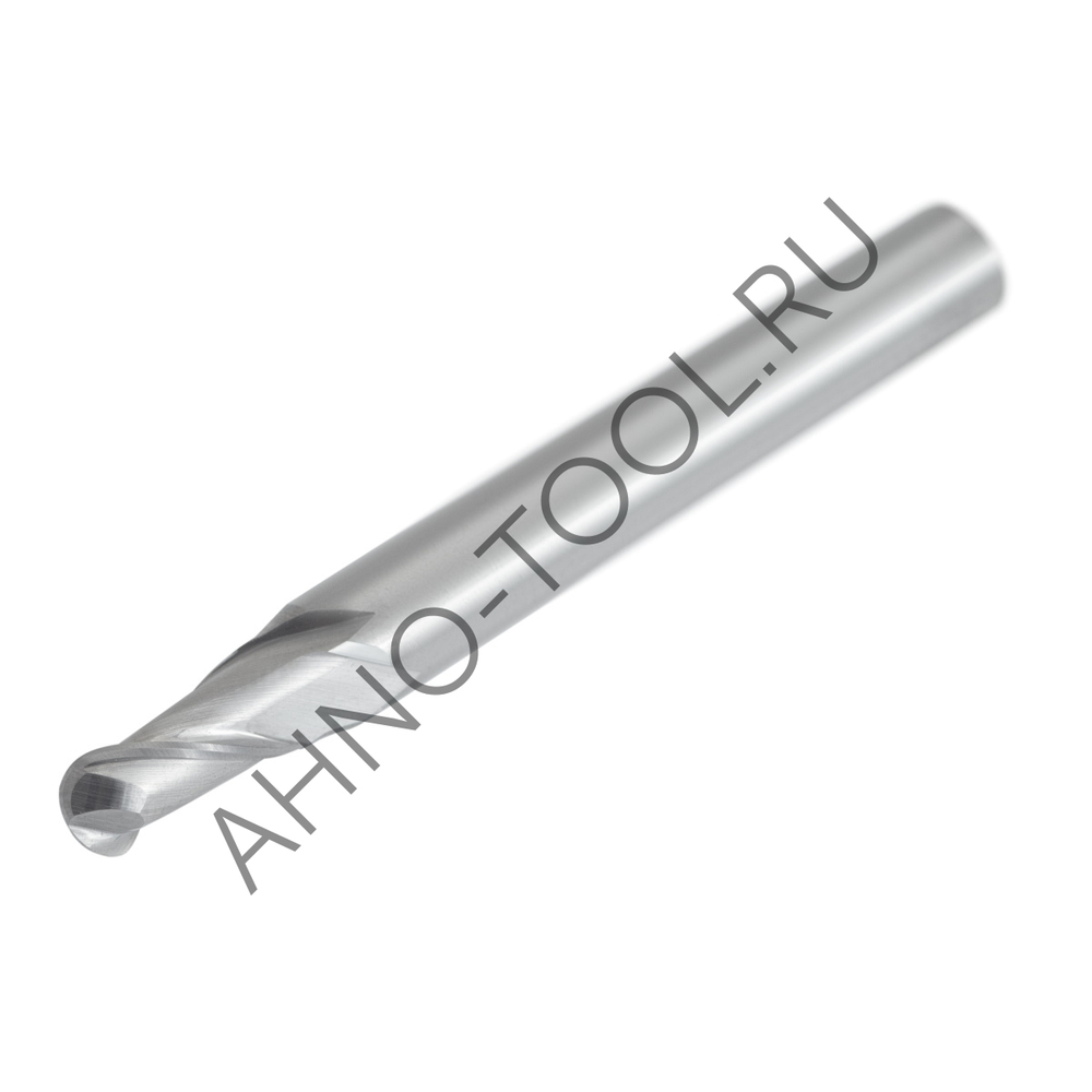 Фреза твердосплавная сферическая  2мм (L=50, l=4, хв=6) Z2 35° по алюминию и цвет.металлам BRAL-2B-R