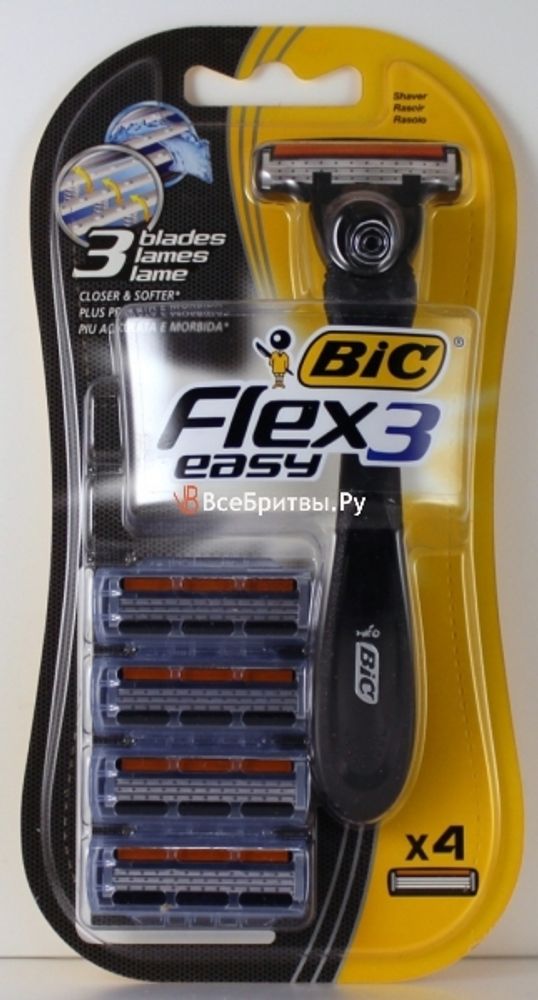 Bic станок для бритья Bic Flex-3 Easy +4 кассеты