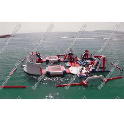 Надувной аквапарк на воде «Планета Аквадром» 30×30×6 м