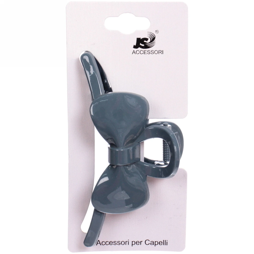 Заколка-краб для волос на блистере «Magic Gloss», бантик, микс 6 цветов, 11см