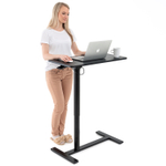 Компьютерный стол с газлифтом, прикроватный столик, столик для ноутбука, регулировка высоты, черный, Tatkraft Bliss, 1