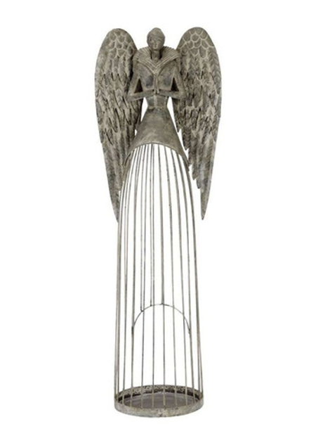 Подсвечник "Ангел" большой серый антик 24,5x17x71,5 см