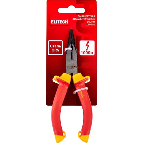 Длинногубцы ELITECH диэлектрические 160 мм   120401