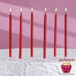 Свечи в торт "РОЙС", рубиновый металлик, 13 см, 6 шт.