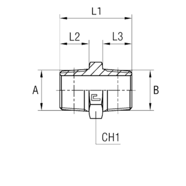 Соединение P NPT 3/8 - NPT 1/8